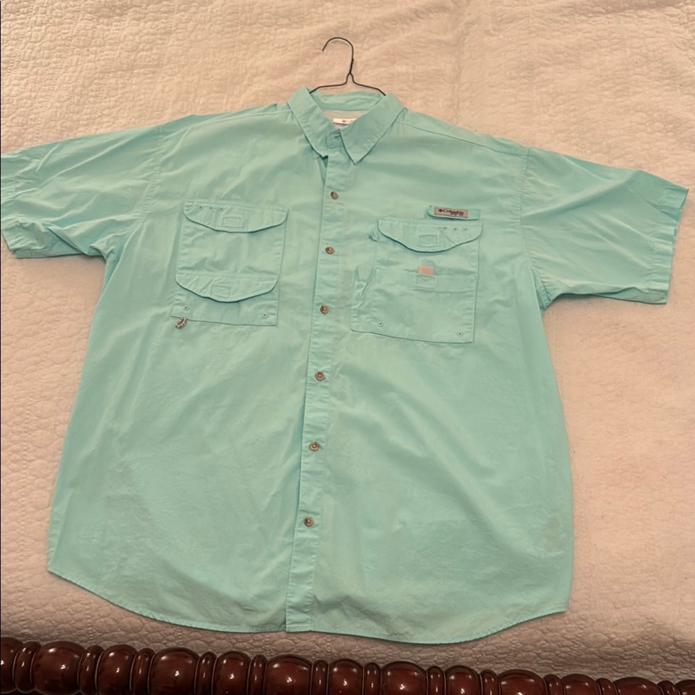Columbia Green PFG Men’s Casual Button Down Shirt